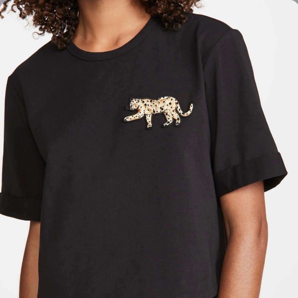 Veronica Beard Jean Abby Tee With Sequin Patch